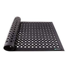 Serve Secure Rectangle Black Rubber Floor Mat - Beveled Edge - 60