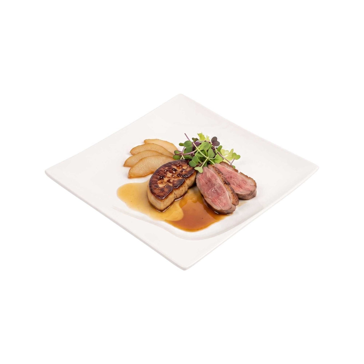 Voga Square White Melamine Small Plate - Flare - 8" x 8" x 3/4" - 10 count box