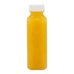 12 oz Square Clear Plastic Cold Pressed Juice Bottle - with Safety Cap - 2