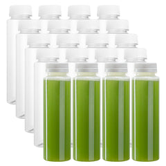 8 oz Round Clear Plastic Cold Pressed Juice Bottle - with Safety Cap - 2