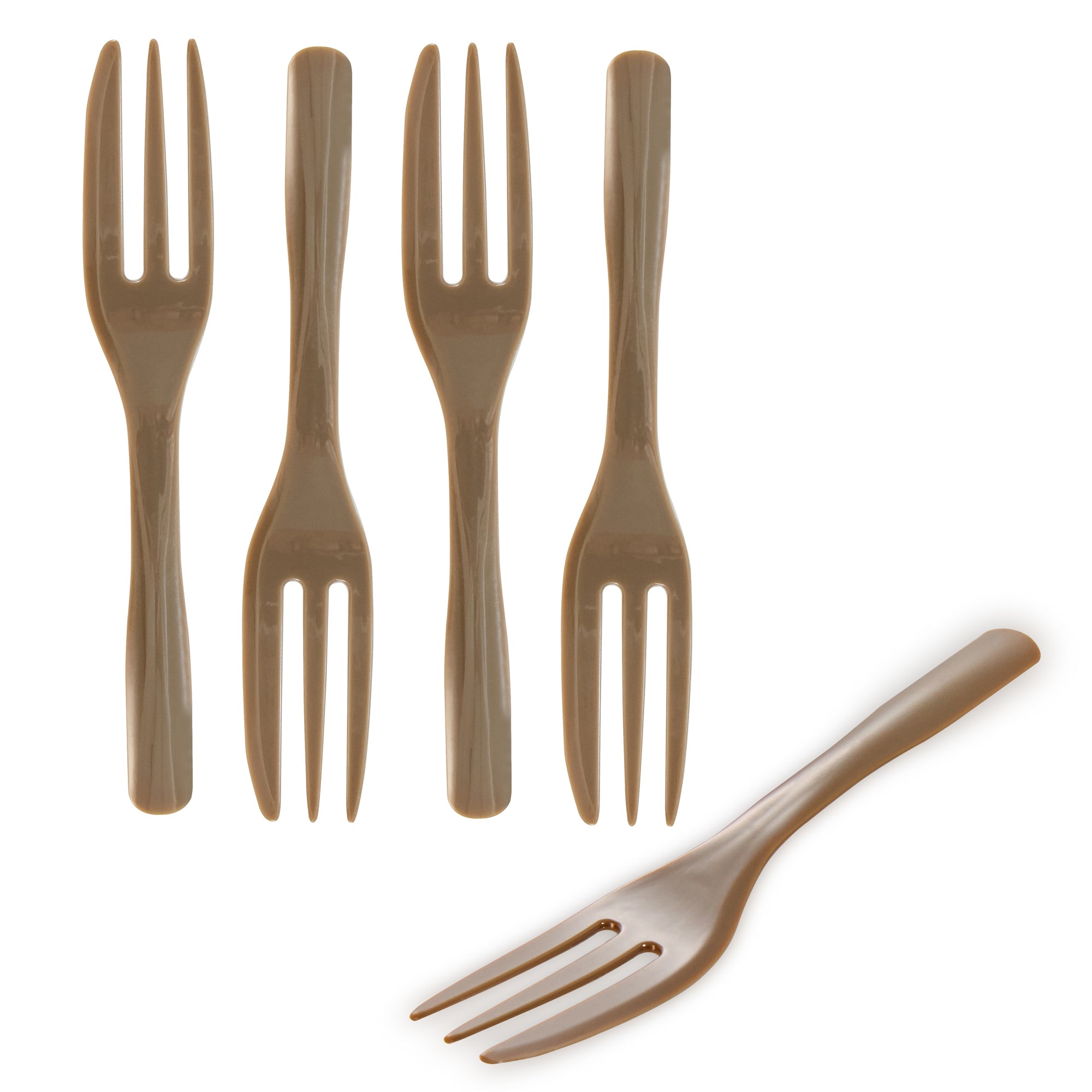 Coppetta Fashion Gray Plastic Cake Fork with Knife Edge - 4