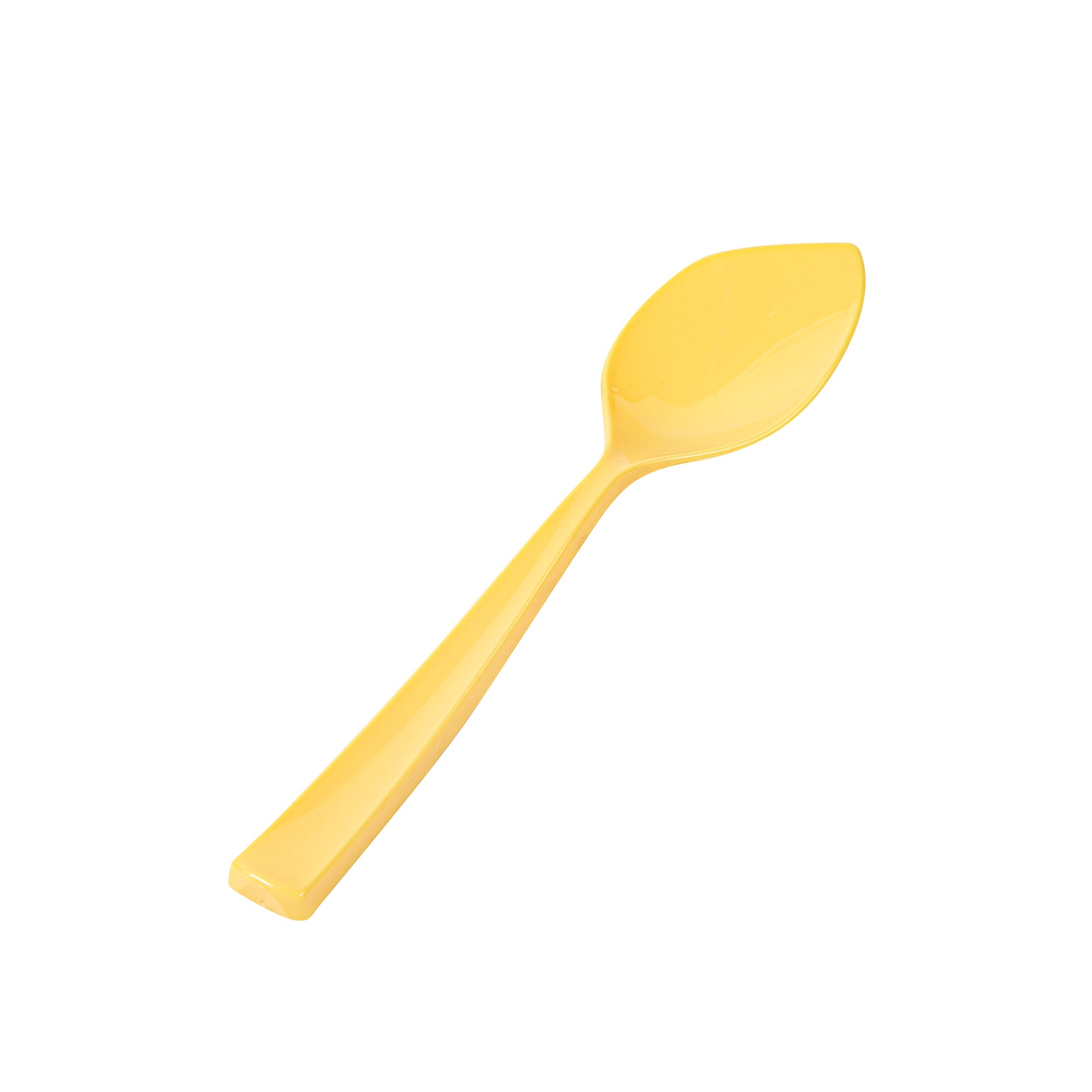 Coppetta Baby Yellow Plastic Petal Spoon - 4 1/2" x 1" - 100 count box