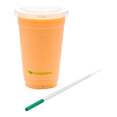 Basic Nature Green PLA Plastic Straw - Wrapped, Compostable - x 8 1/4