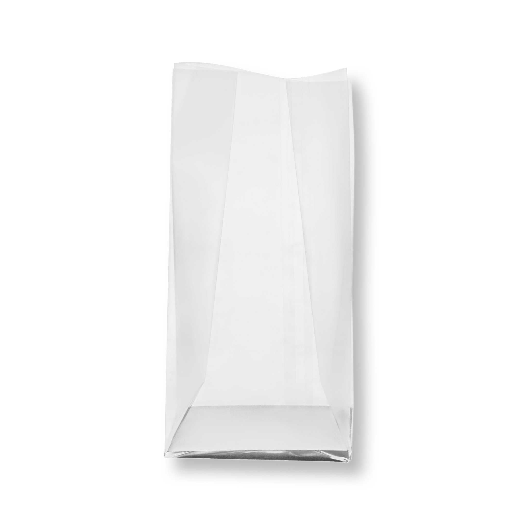 Bag Tek Clear Plastic Gusset Bag - Flat Bottom, Paper Insert, Heat Sealable - 3" x 2" x 6 1/2" - 2000 count box