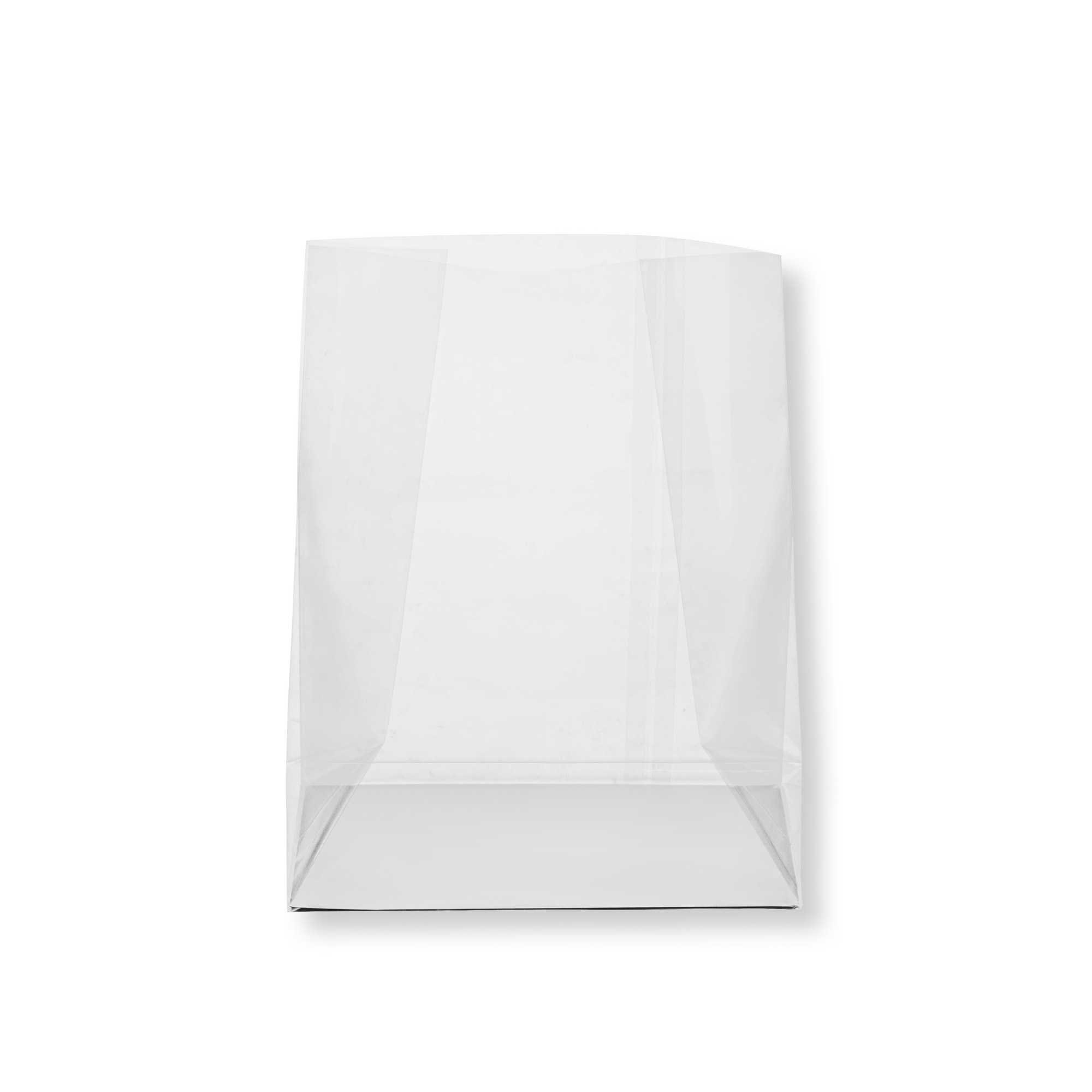 Bag Tek Clear Plastic Gusset Bag - Flat Bottom, Paper Insert, Heat Sealable - 7" x 4" x 9" - 500 count box