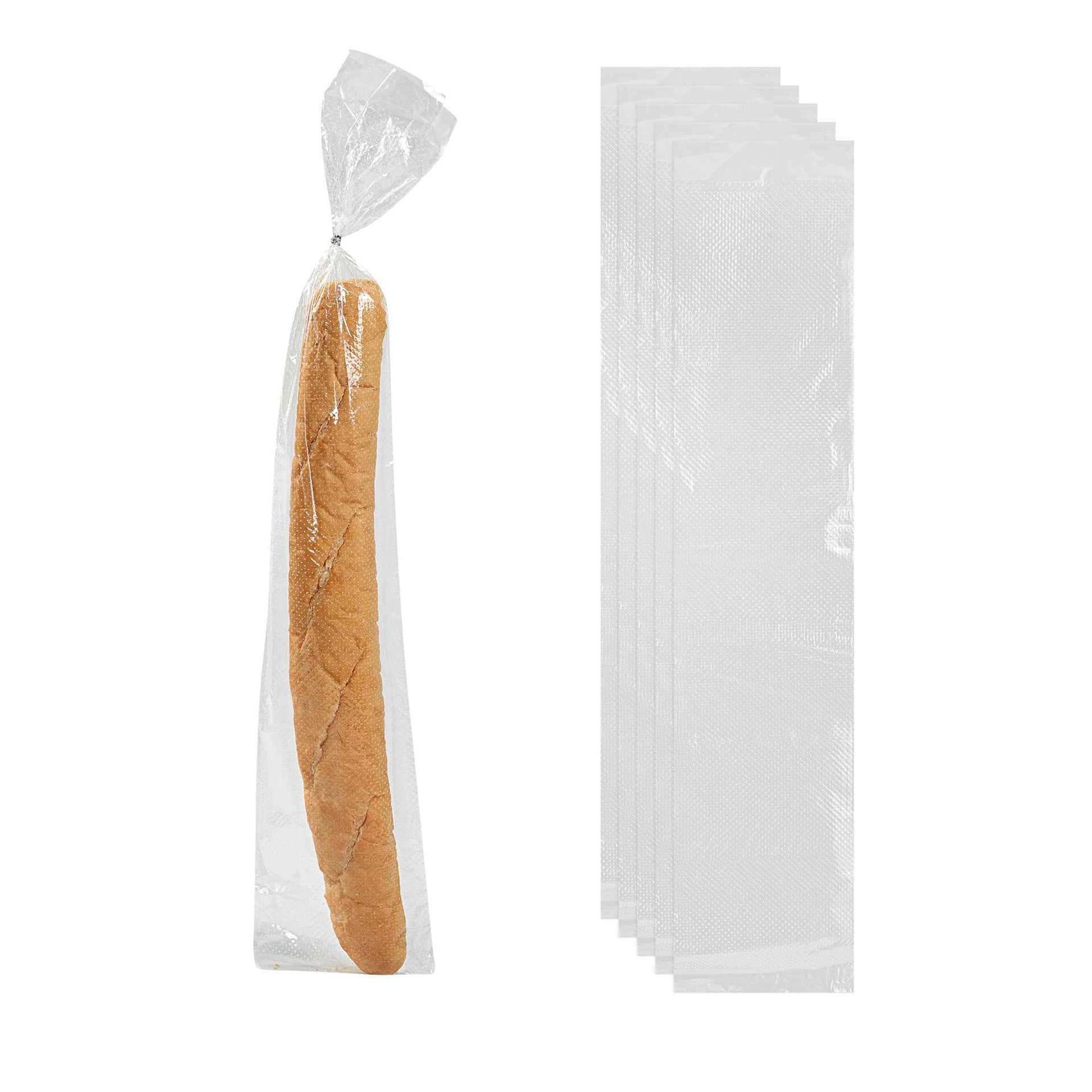 Bag Tek Clear Plastic Bread Bag - Micro-Perforated, with Wicket Dispenser - 28" x 6" - 250 count box
