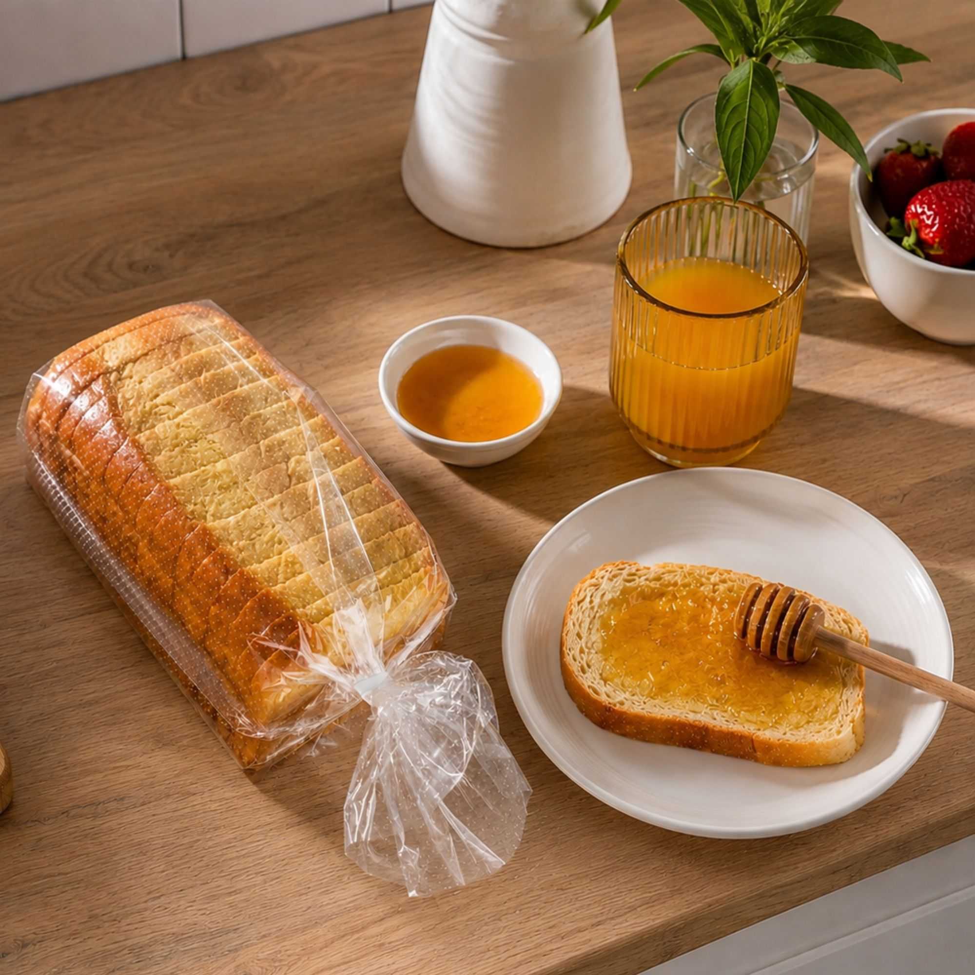 Bag Tek Clear Plastic Bread Bag - Micro-Perforated, with Wicket Dispenser - 16" x 10" - 250 count box