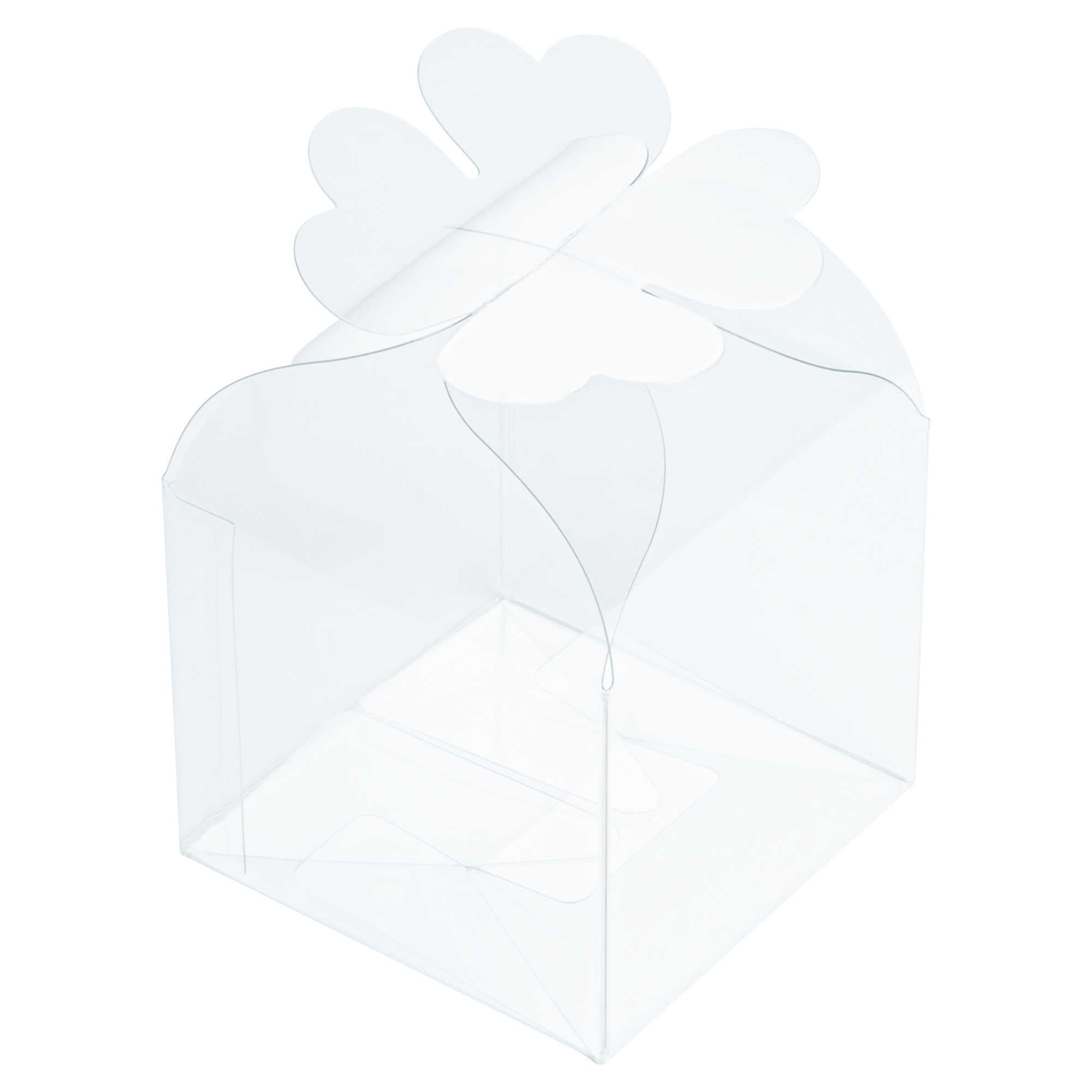 Sweet Vision Clear Plastic Gift Box - Clover Leaf Top - 2 3/4" x 2 3/4" x 2 1/2" - 400 count box