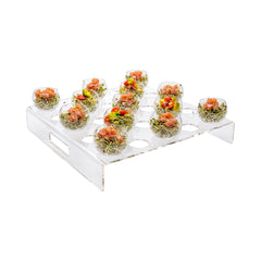 Clear Tek Clear Acrylic Appetizer Cups Serving Tray - 25 slots - 11 3/4