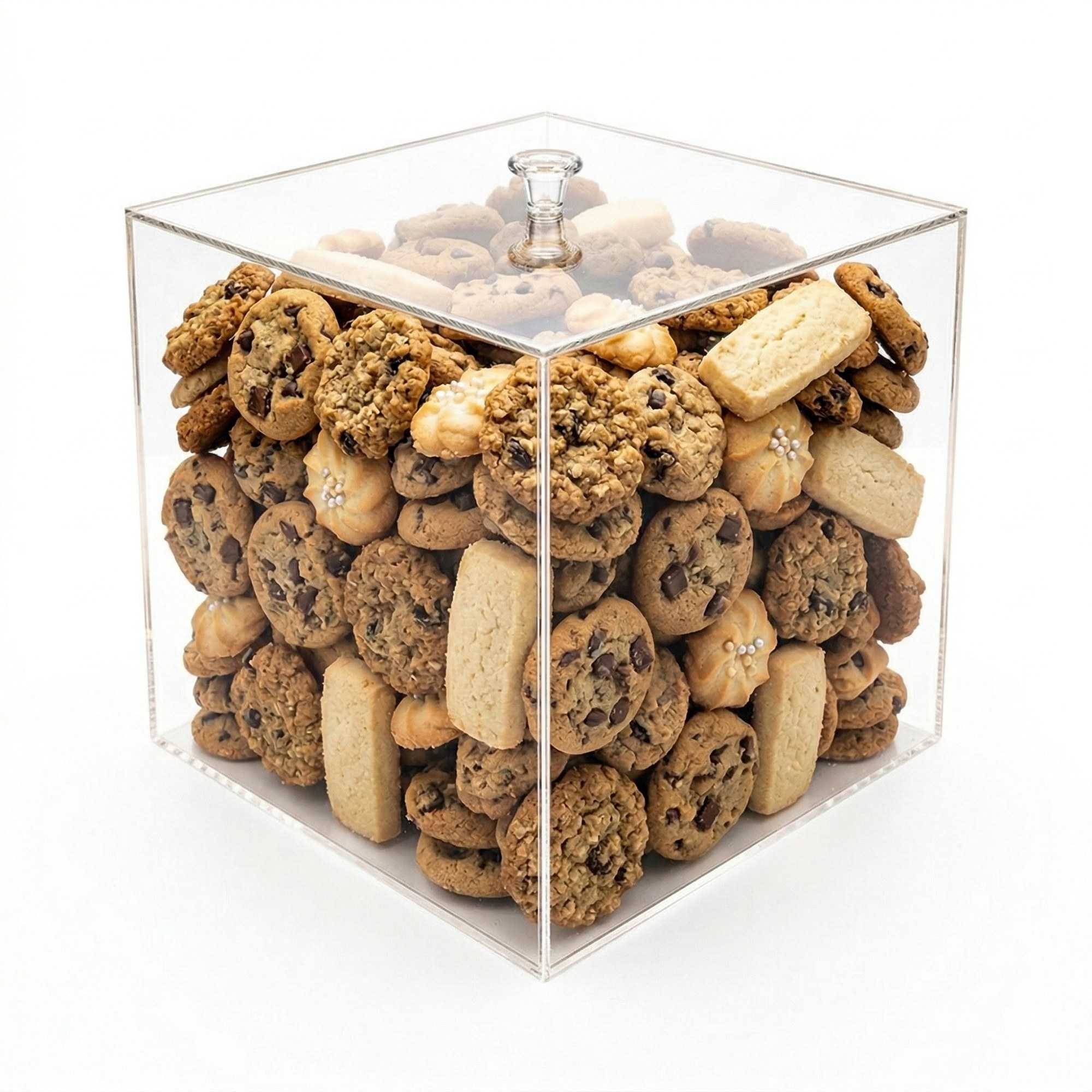 Clear Tek Clear Acrylic Large Candy Container - Display Box - 7 3/4" x 7 3/4" x 7 3/4" - 1 count box