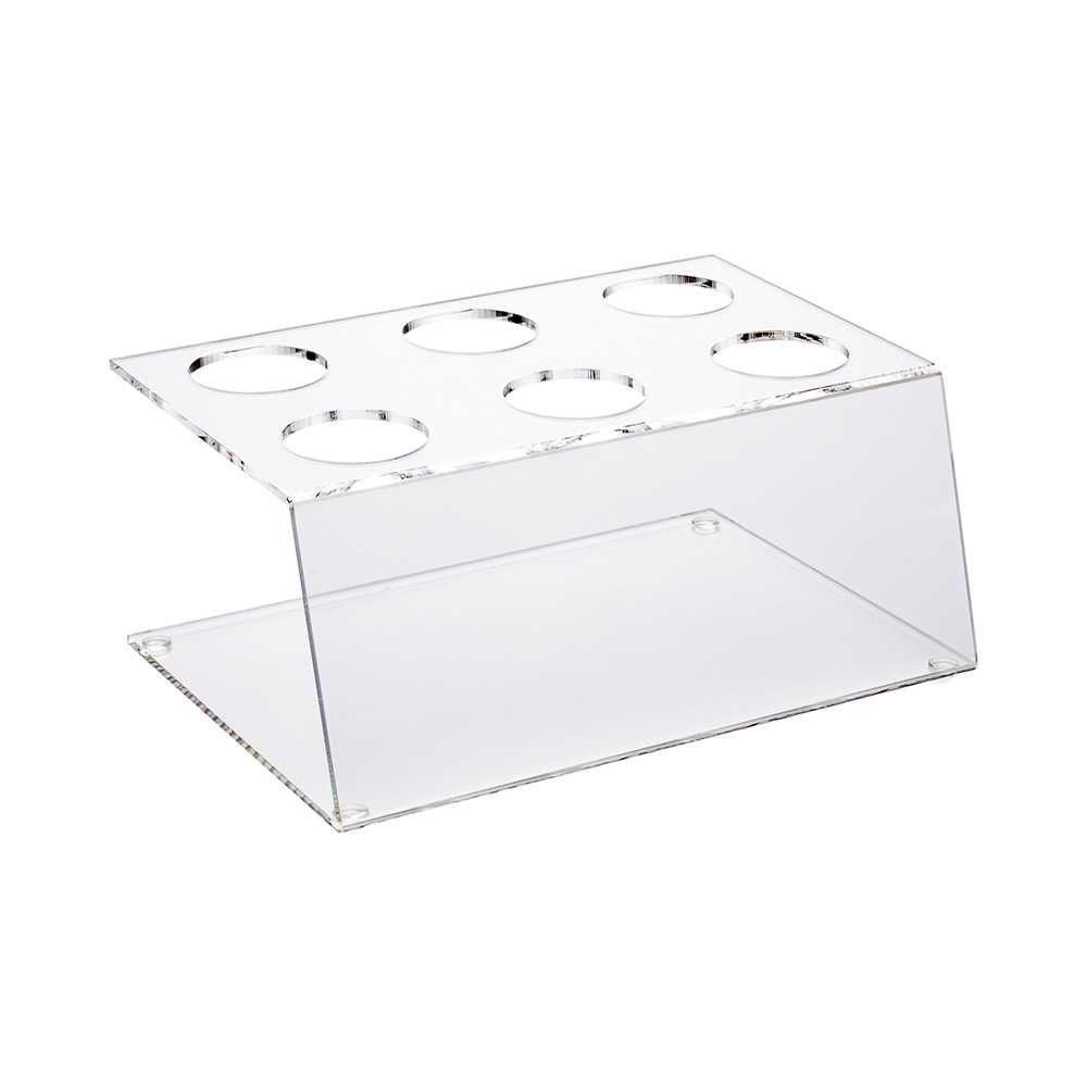 Clear Tek Clear Acrylic Ice Cream Cone Stand - 6 slots - 7" x 5" x 3 1/4" - 18 count box