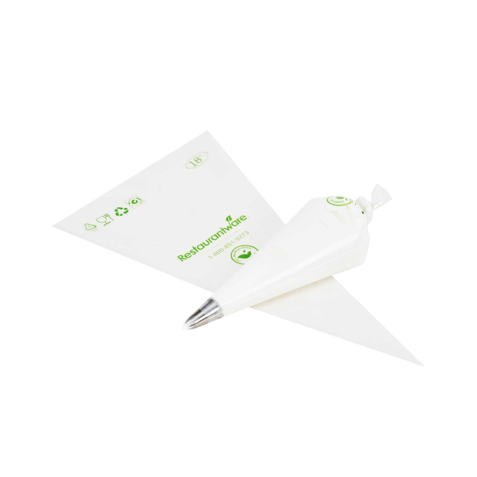 Pastry Tek Clear Plastic Pastry Piping Bag - Biodegradable - 18" x 8 3/4" - 100 count box