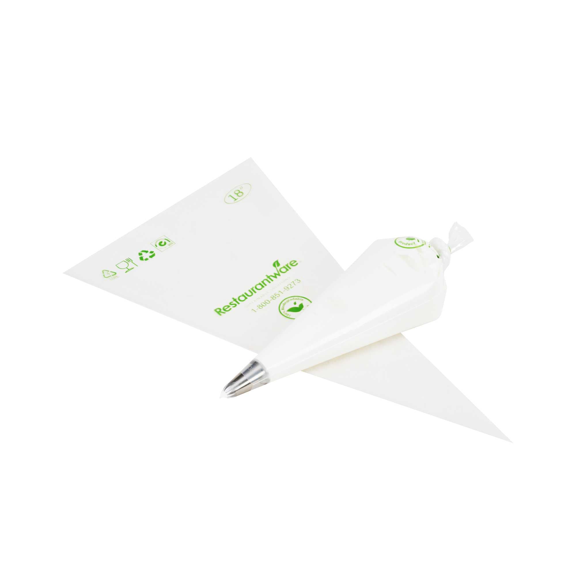 Pastry Tek Clear Plastic Pastry Piping Bag - Biodegradable - 18" x 8 3/4" - 100 count box