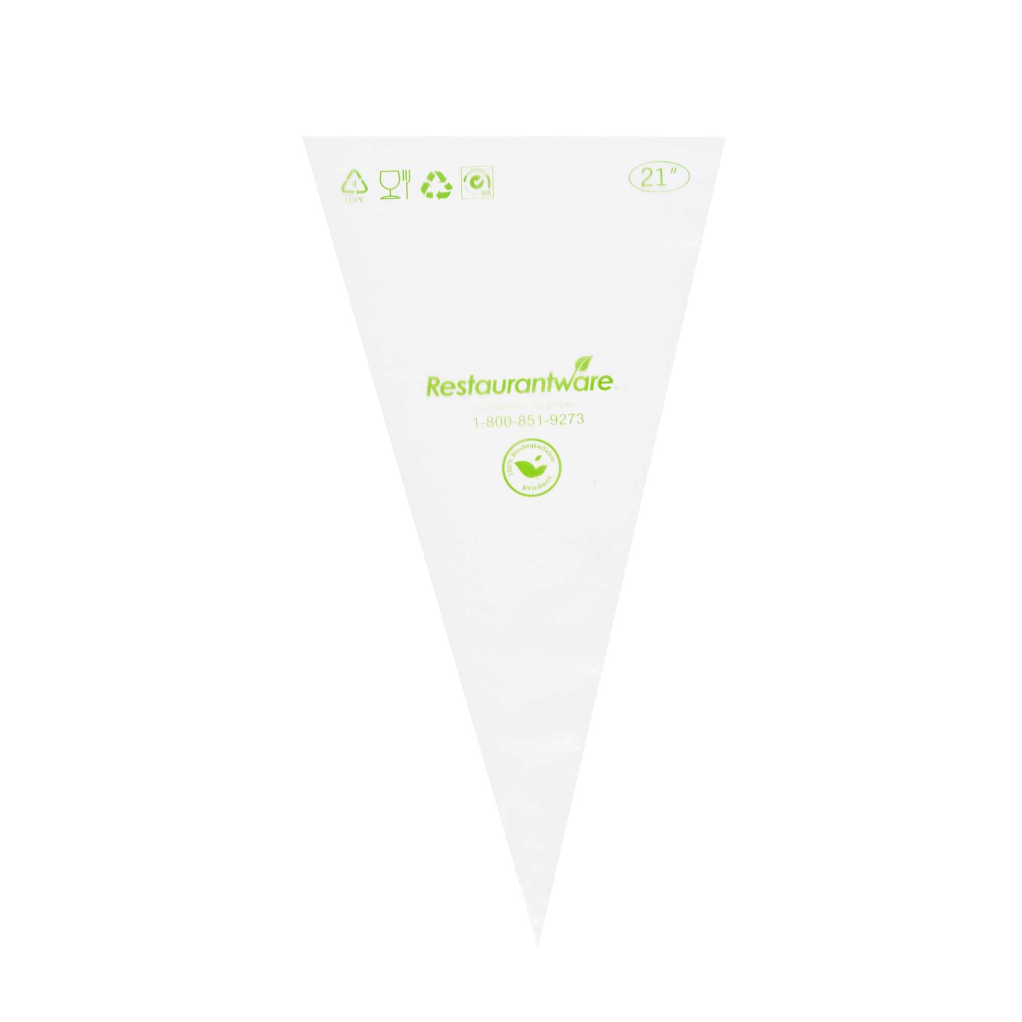 Pastry Tek Clear Plastic Pastry Piping Bag - Biodegradable - 21" x 10 1/4" - 100 count box