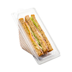 Thermo Tek 10 oz Triangle Clear Plastic Sandwich Container - with Lid - 6 1/4