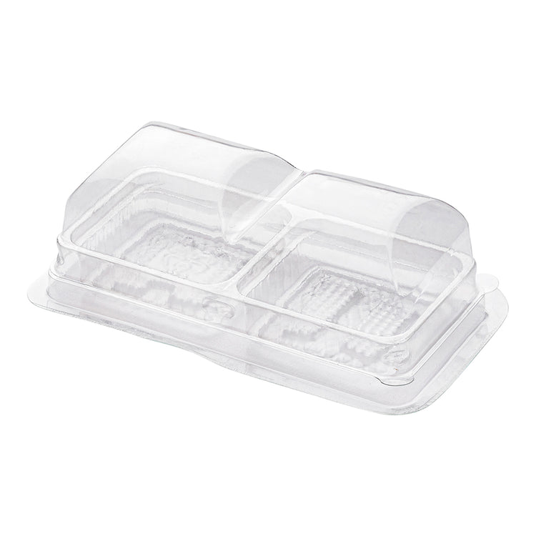 Thermo Tek 5 oz Clear Plastic Pastry Box - with Lid, Duo - 5 1/4