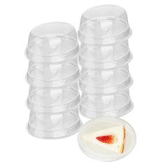 Thermo Tek 9 oz Oval Clear Plastic Cake Box - with Lid - 5 1/4