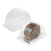 Thermo Tek 13 oz Semicircle Clear Plastic Swiss Roll Cake Box - with Lid - 5 1/2" x 3 1/2" x 3 1/4" - 100 count box