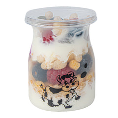 4 oz Clear Plastic Happy Cow Yogurt Cup - with Lid - 2 1/4