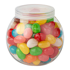 3 oz Clear Plastic Bulbous Candy Jar - with Lid - 1 3/4