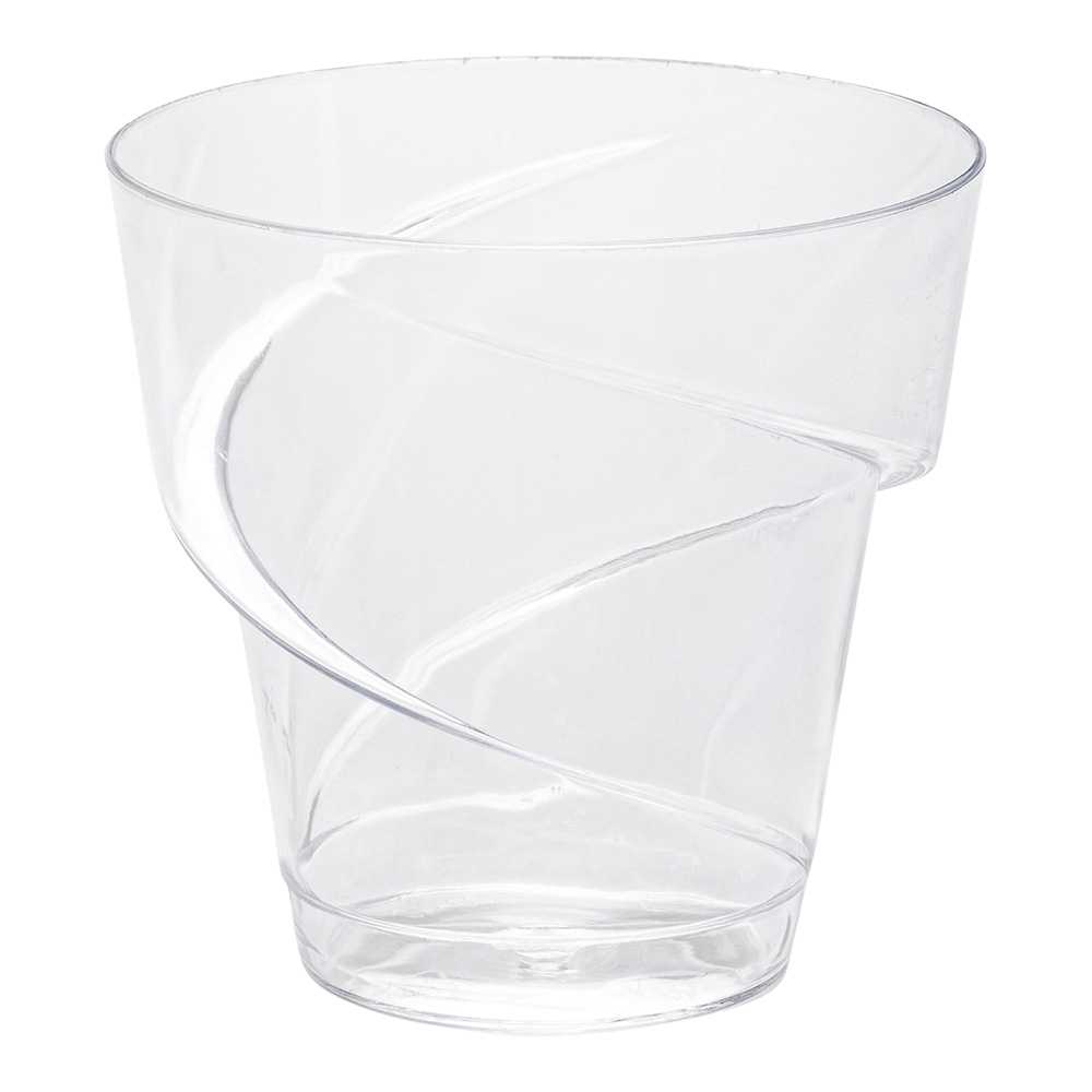 Mini Serve 5 oz Round Clear Plastic Mini Flourish Cup - 2 3/4" x 2 3/4" x 2 3/4" - 1200 count box