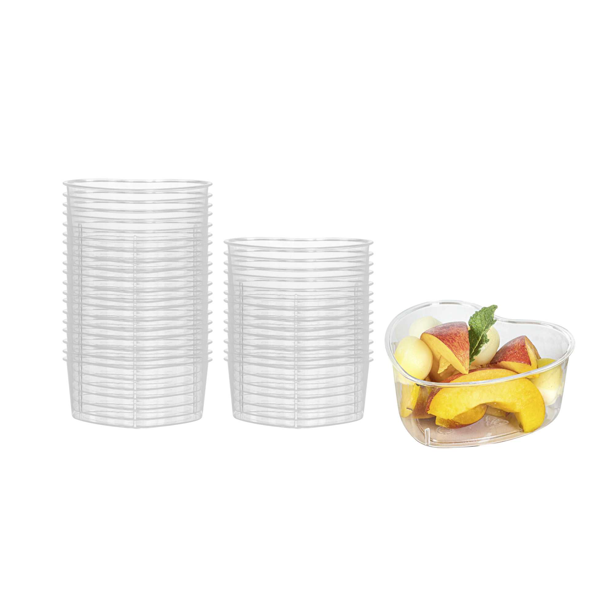 Mini Serve 3 oz Round Clear Plastic Mini Slope Cup - 2" x 2" x 3 3/4" - 1200 count box