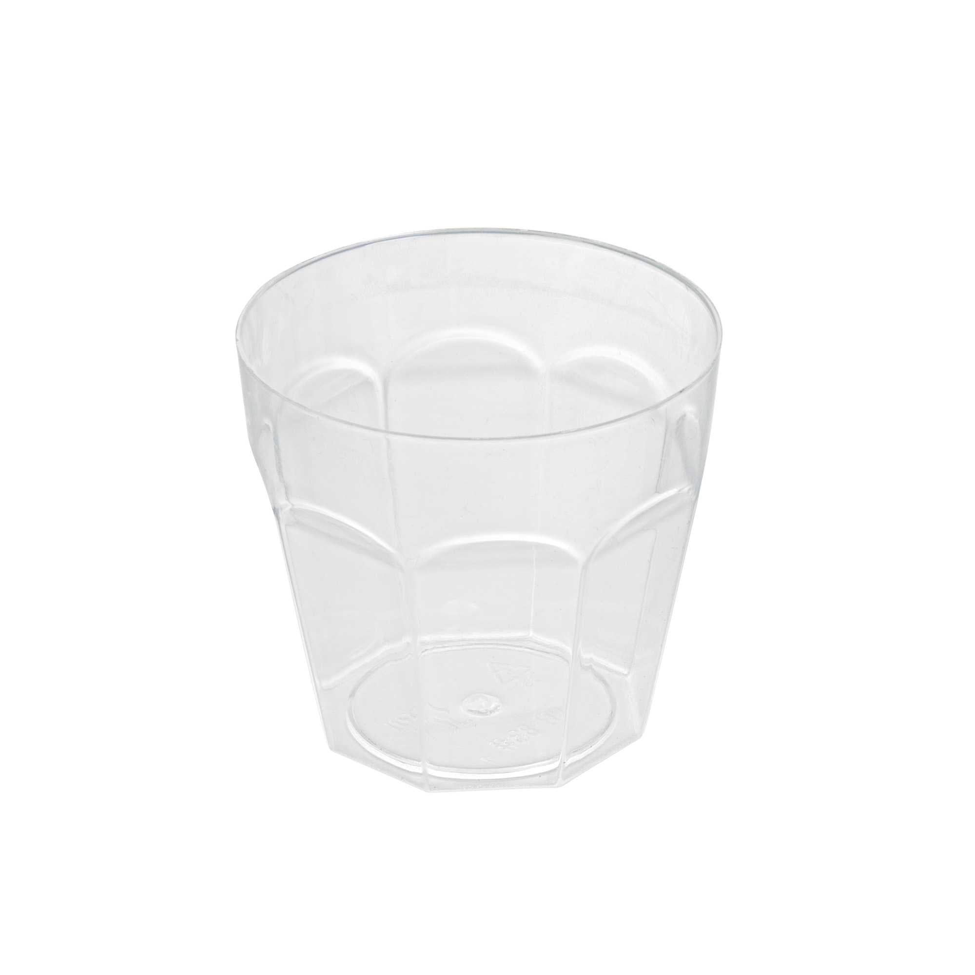 Mini Serve 5 oz Round Clear Plastic Mini Pilsner Cup - 2 3/4" x 2 3/4" x 2 1/2" - 100 count box
