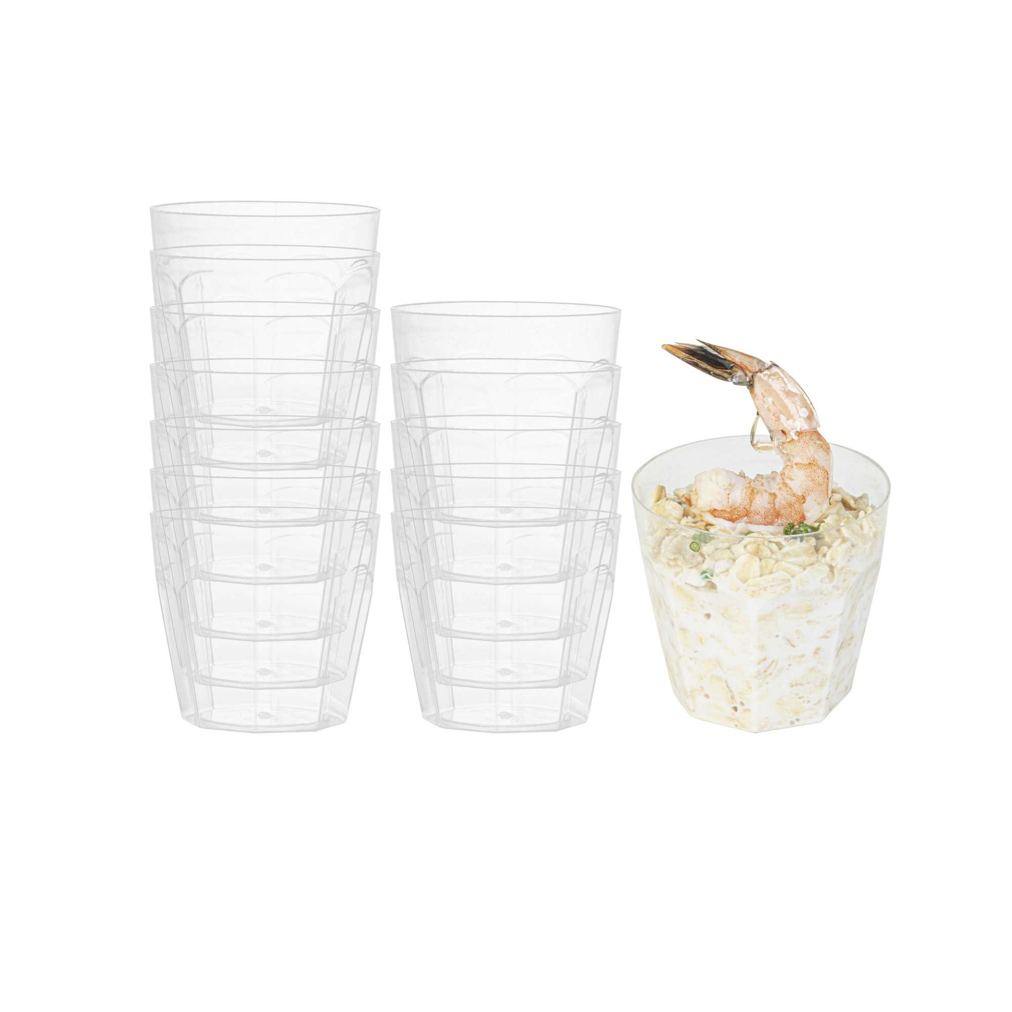 Mini Serve 5 oz Round Clear Plastic Mini Pilsner Cup - 2 3/4" x 2 3/4" x 2 1/2" - 100 count box