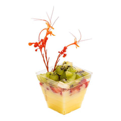 Mini Serve 2 oz Square Clear Plastic Mini Apogee Kova Cup - 2