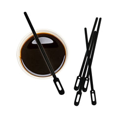 Black Plastic Keyhole Coffee Stirrer - 6 1/4