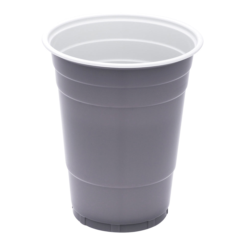 Chef 101 16 oz Gray Plastic Party Cup - 3 3/4" x 3 3/4" x 4 3/4" - 500 count box