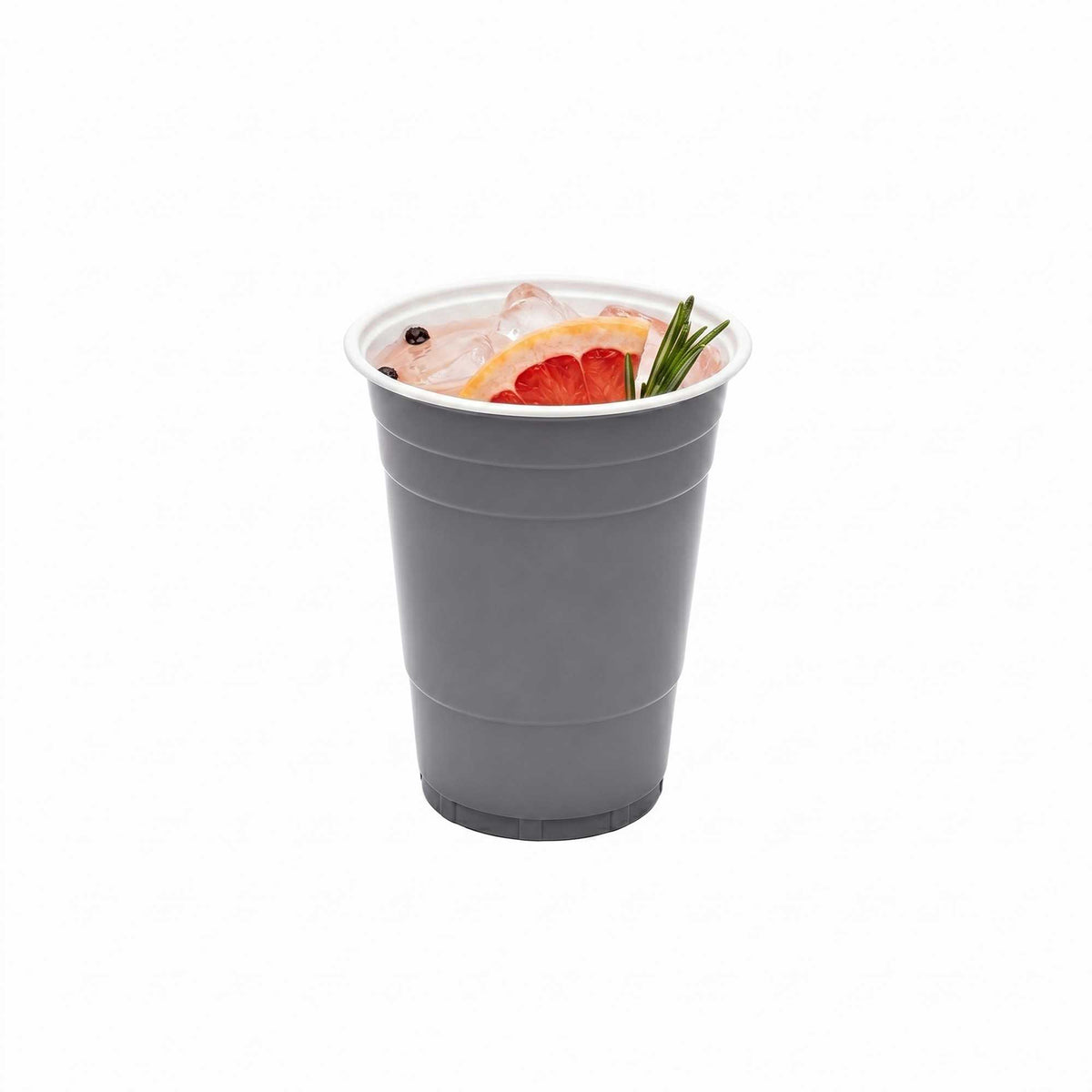 Bev Tek 16 oz Gray Plastic Party Cup - 3 3/4" x 3 3/4" x 4 3/4" - 500 count box