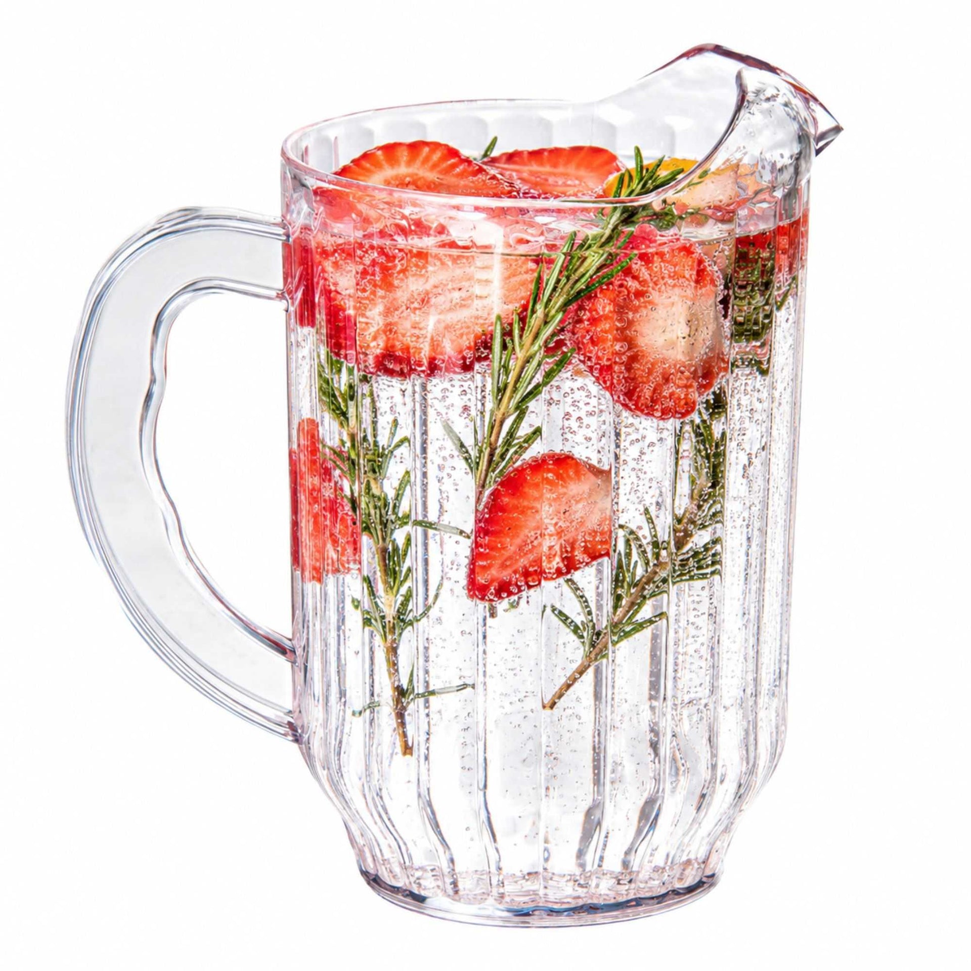 Chef 101 60 oz Clear Plastic Water Pitcher - 5" x 5" x 7 3/4" - 1 count box
