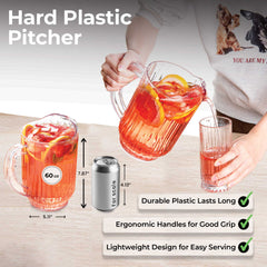 Chef 101 60 oz Clear Plastic Water Pitcher - 5