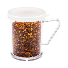 RW Base 10 oz Clear Polycarbonate Dredge Spice Shaker - with White Solid Lid - 4 3/4