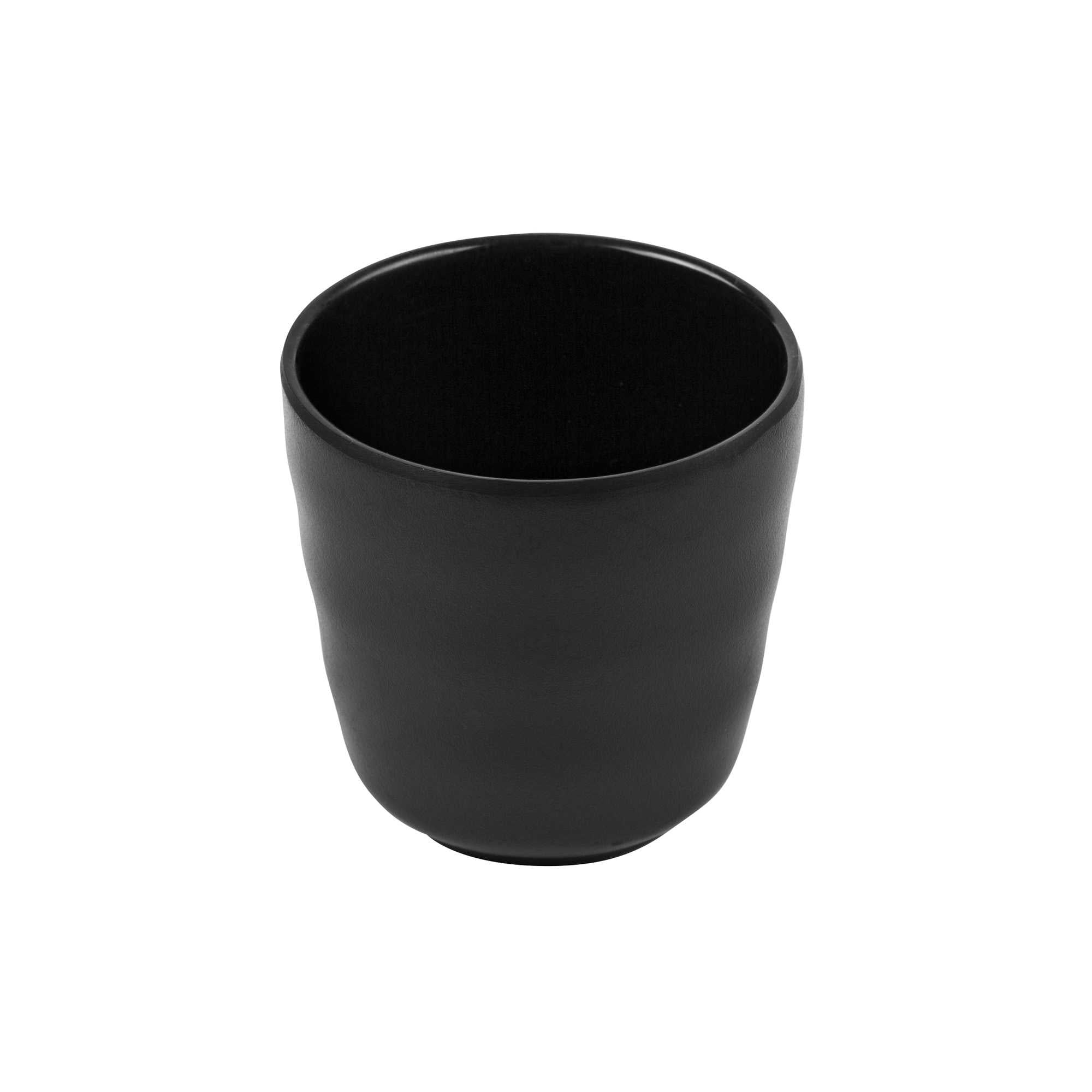 Voga 8 oz Black Melamine Tea Cup - Japonais - 3" x 3" x 3 1/4" - 200 count box