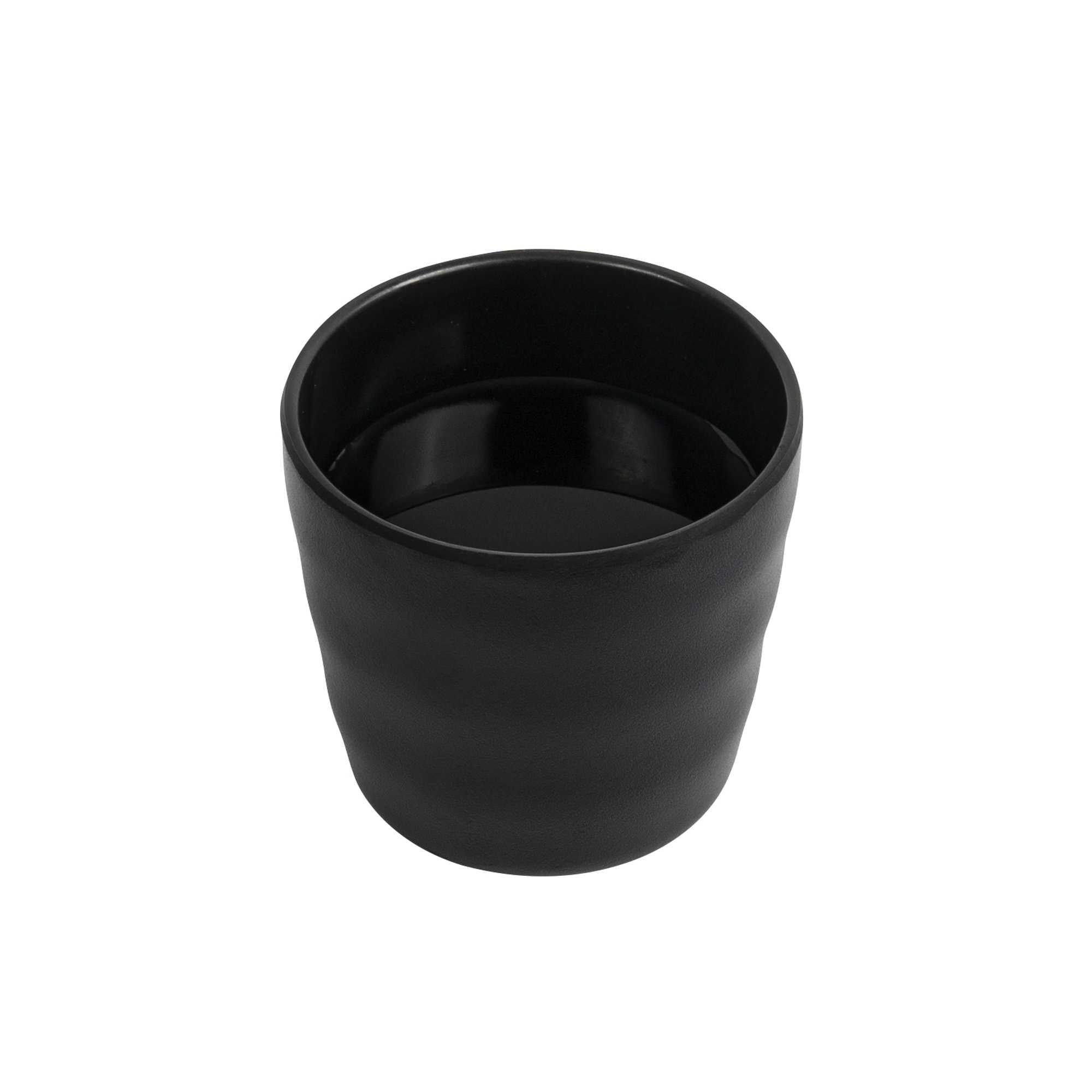 Voga 8 oz Black Melamine Tea Cup - Japonais - 3" x 3" x 3 1/4" - 200 count box