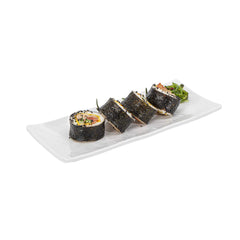 Voga Rectangle White Melamine Plate - Japonais - 10 1/2