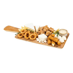 Voga Countryside Brown Melamine Serving Board - Faux Wood, with Handle - 16 1/2