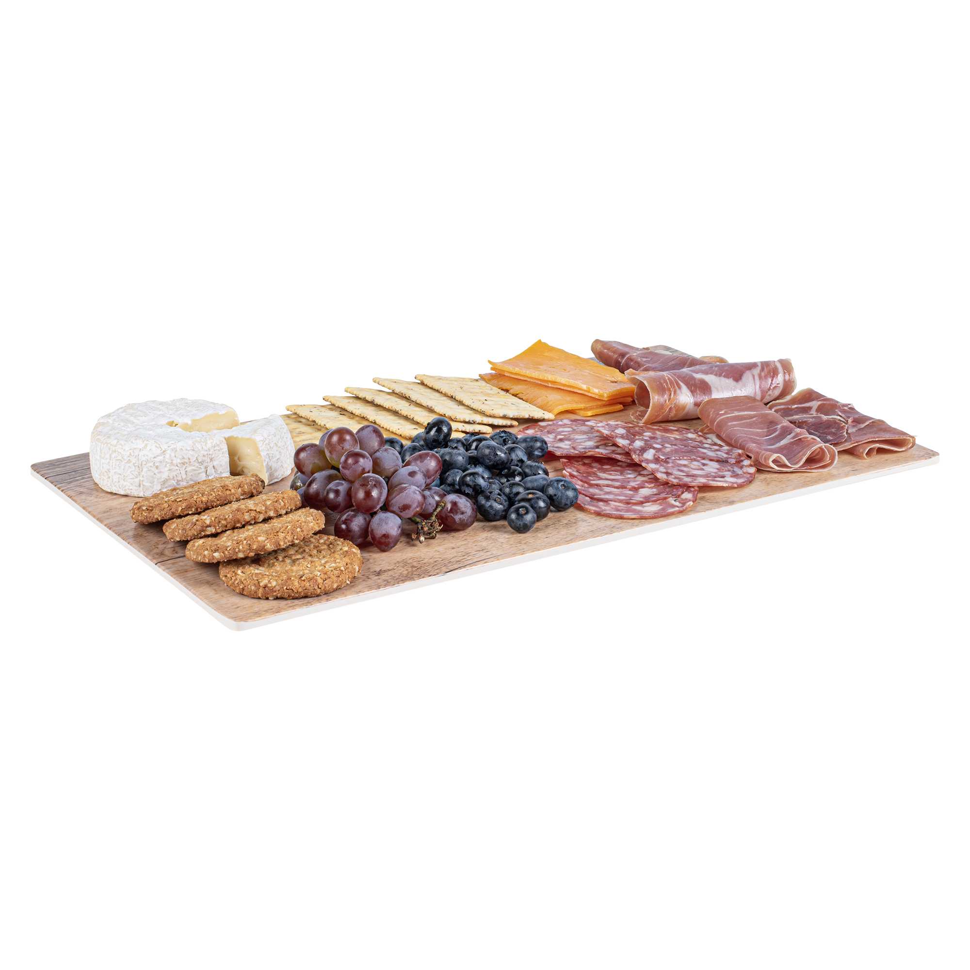 Voga Countryside Brown Melamine Serving Board - Faux Wood - 16" x 10" x 1/2" - 20 count box