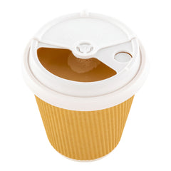 White Plastic 2-in-1 Straw or Sip Coffee Cup Lid - Fits 8, 12, 16 and 20 oz - 100 count box