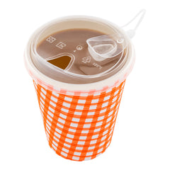 Bev Tek Clear Plastic Pop Lock Hot / Cold Drinking Cup Lid - Fits 12, 16 and 24 oz - 100 count box