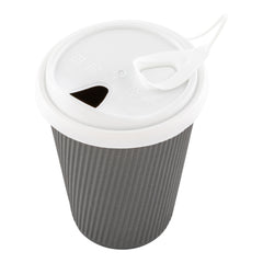White Plastic Pop Lock Coffee Cup Lid - Fits 8, 12, 16 and 20 oz - 100 count box