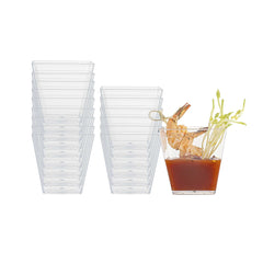 Mini Serve 5 oz Square Clear Plastic Medium Kova Cup - 2 1/2