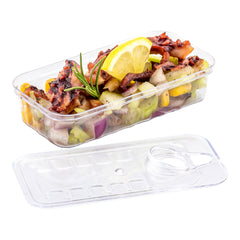 2 oz Rectangle Clear Plastic Tin Can - with Lid - 4