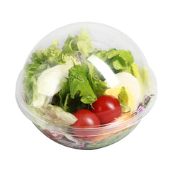 Thermo Tek 12 oz Clear Plastic Sphere Salad Container - with Dome Lid - 5 1/4