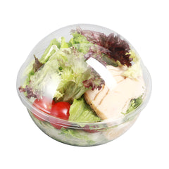 Thermo Tek 21 oz Clear Plastic Sphere Salad Container - with Dome Lid - 5 3/4