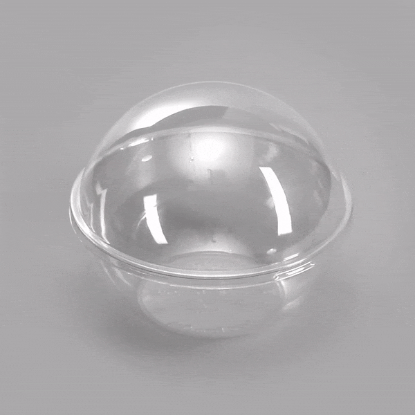 Sphere Containers Thermo Tek 21 oz Clear Plastic Sphere Salad Container - with Dome Lid ...