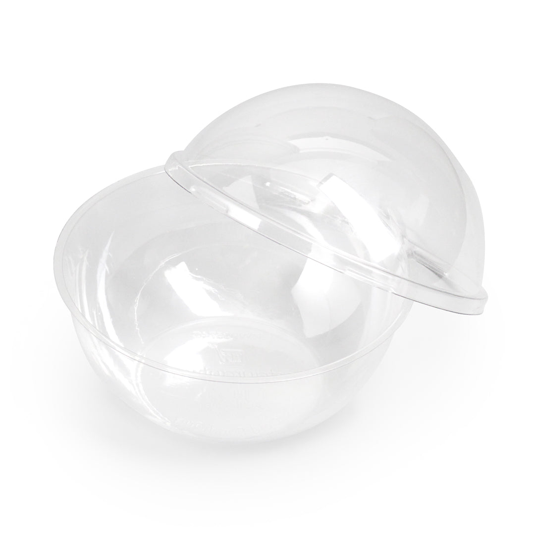 Sphere Containers Thermo Tek 21 oz Clear Plastic Sphere Salad Container - with Dome Lid ...