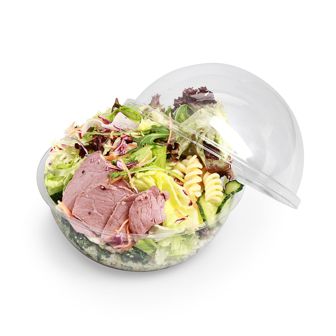 Sphere Containers Thermo Tek 28 oz Clear Plastic Sphere Salad Container - with Dome Lid ...